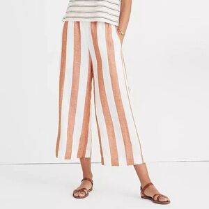 Madewell Huston Pull-On Crop Pants in Evelyn Stripe (Small)